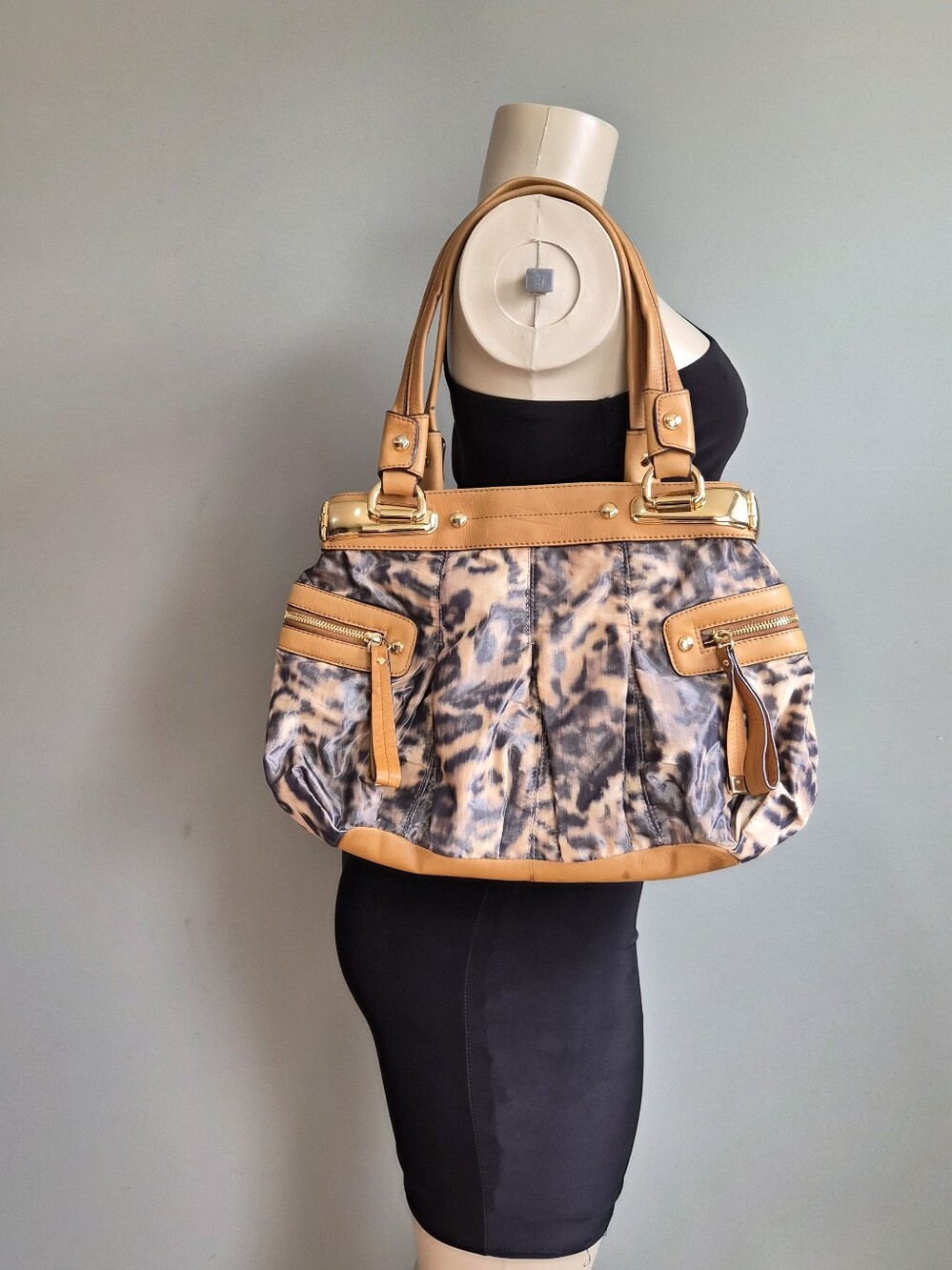B.Makowsky Animal Print Shoulder Bag